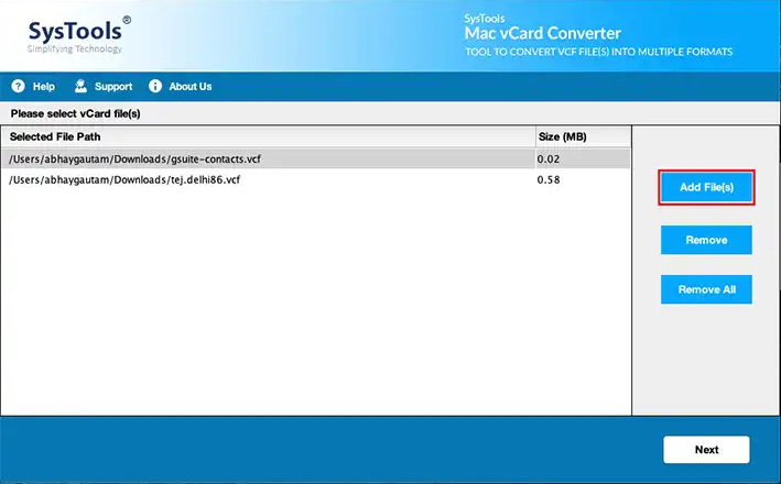 convert vCard file to CSV