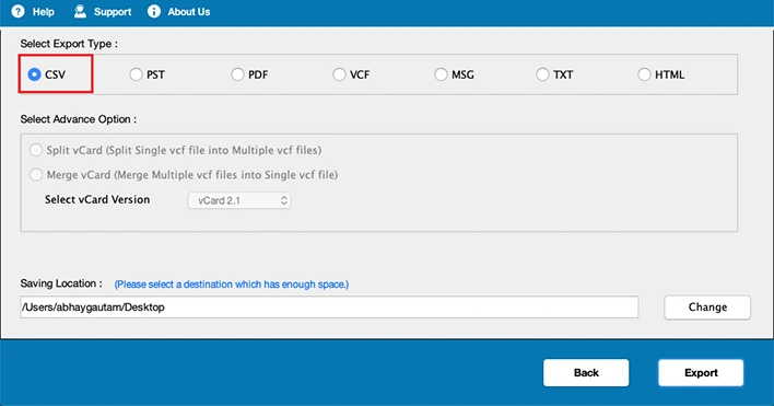 click the CSV file