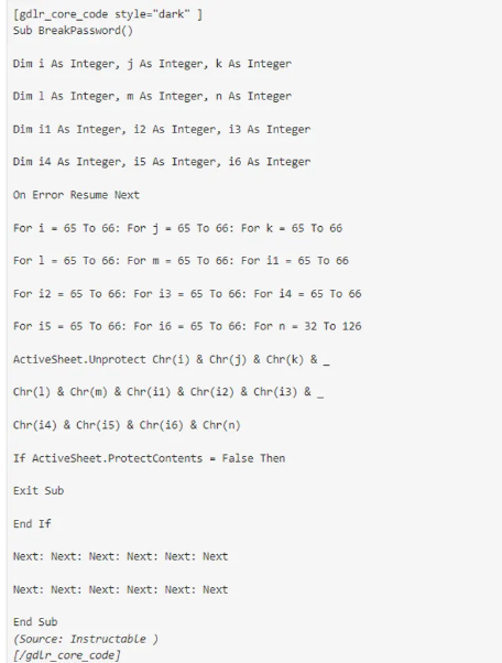 VBA Code