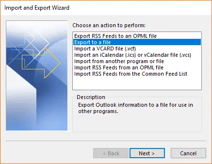 export a file