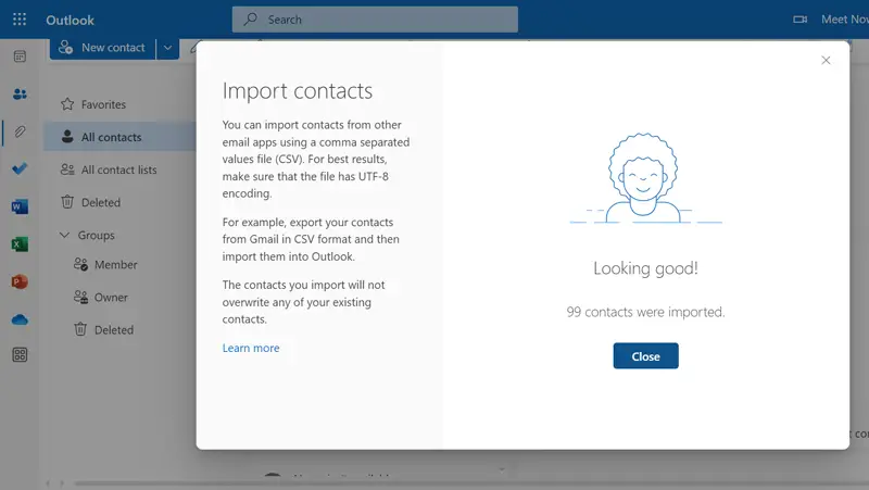 contacts will automatically appear in Hotmail