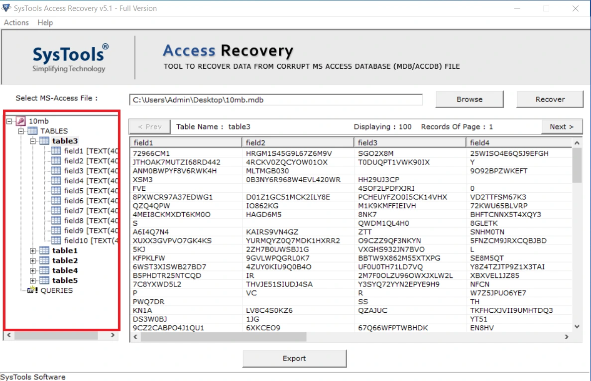 preview your access files