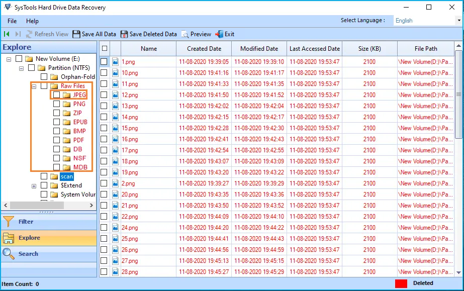 view recovered hard drive data