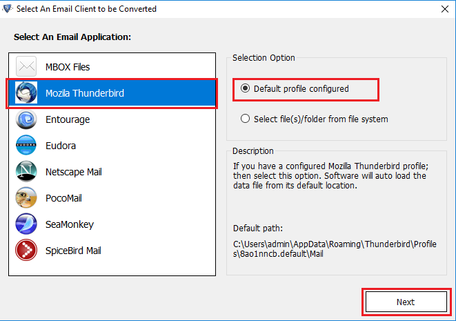 Dual Mode to Select MBOX Files