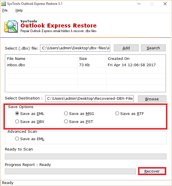 Recover outlook express folders