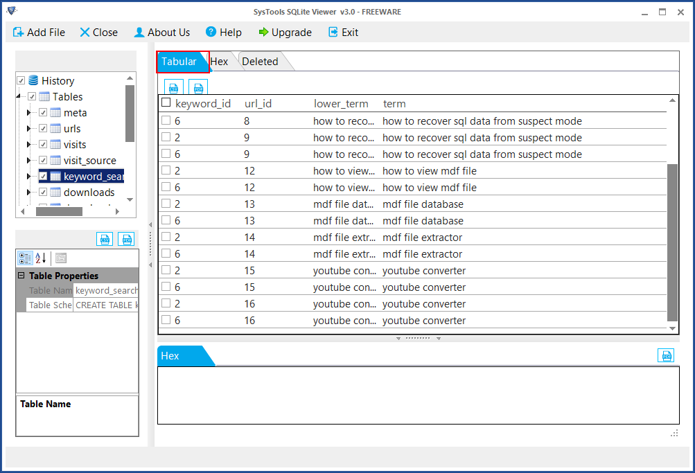 Free SQLite Viewer Software To Open Read SQLite DB Files