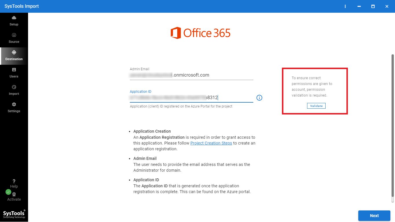 provide Office 365 details